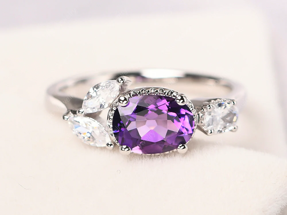 Oval Amethyst Cluster Ring