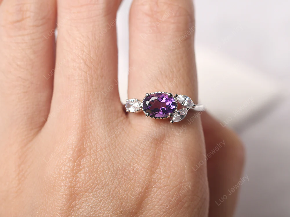 Oval Amethyst Cluster Ring - Image 5