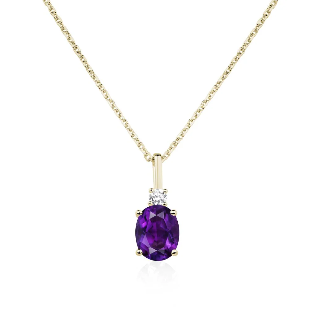 Simple Oval Amethyst Necklace - Image 4