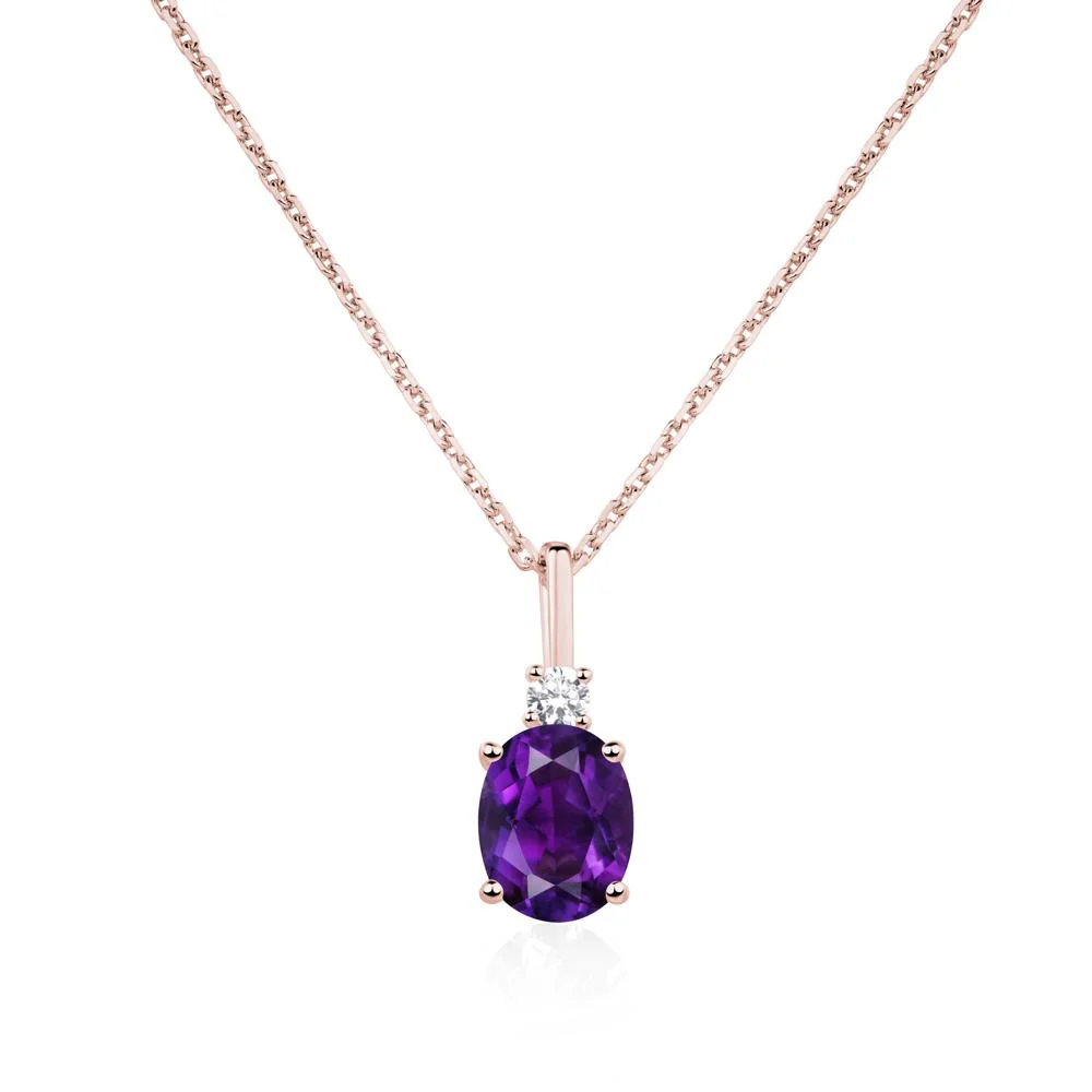 Simple Oval Amethyst Necklace - Image 9