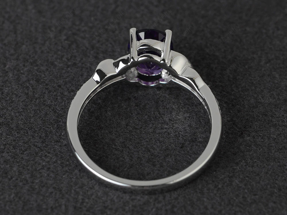 Oval Amethyst Twist Ring - Image 3