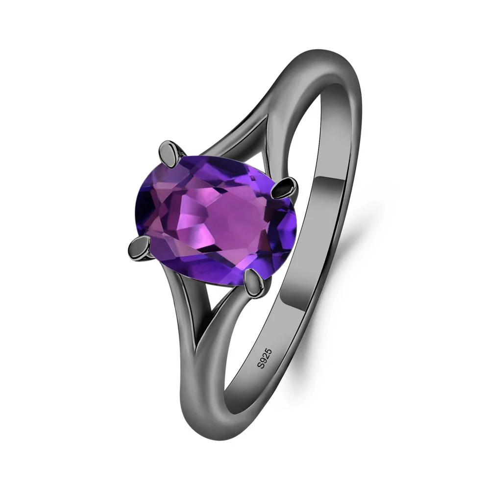 Amethyst Split Shank Ring