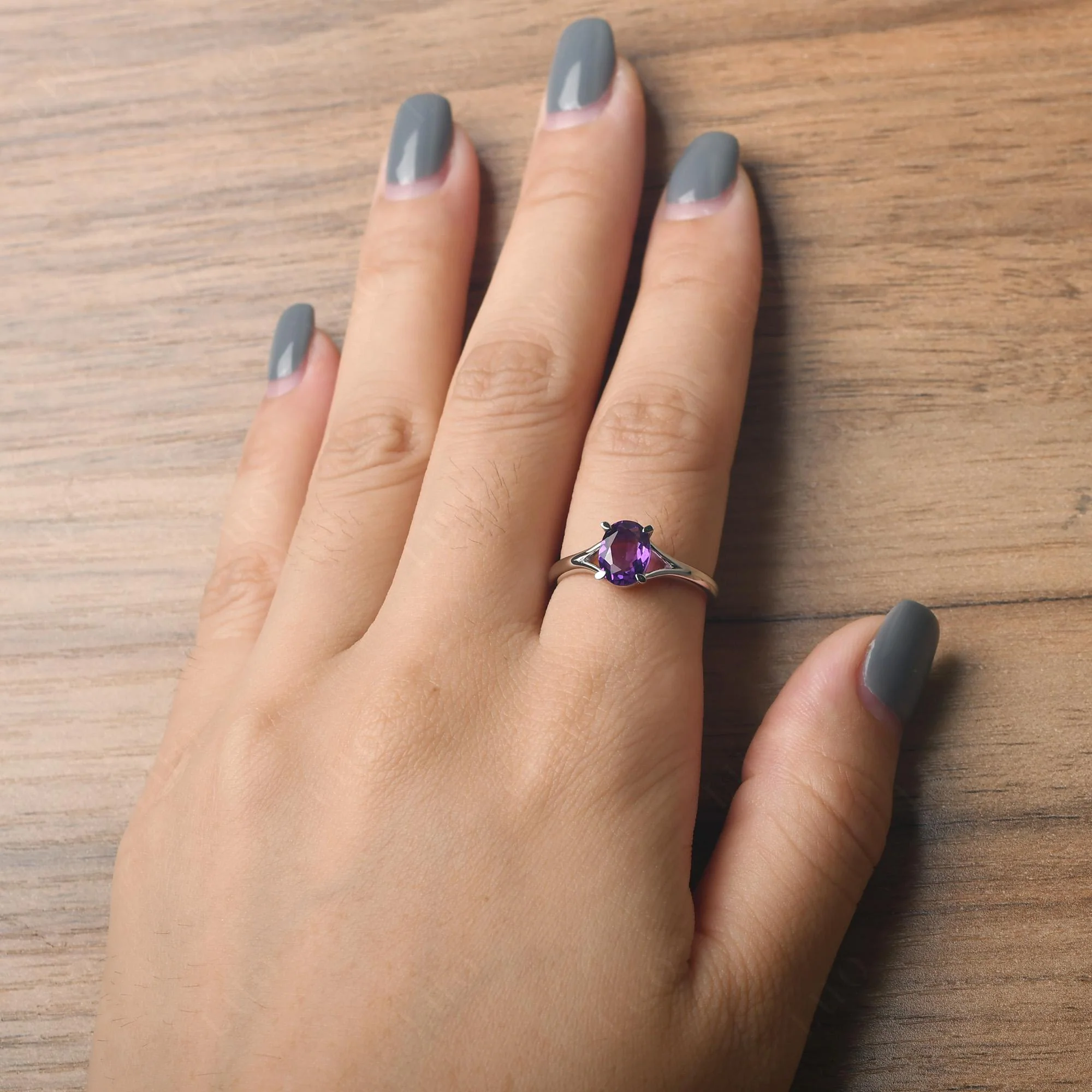 Amethyst Split Shank Ring - Image 33