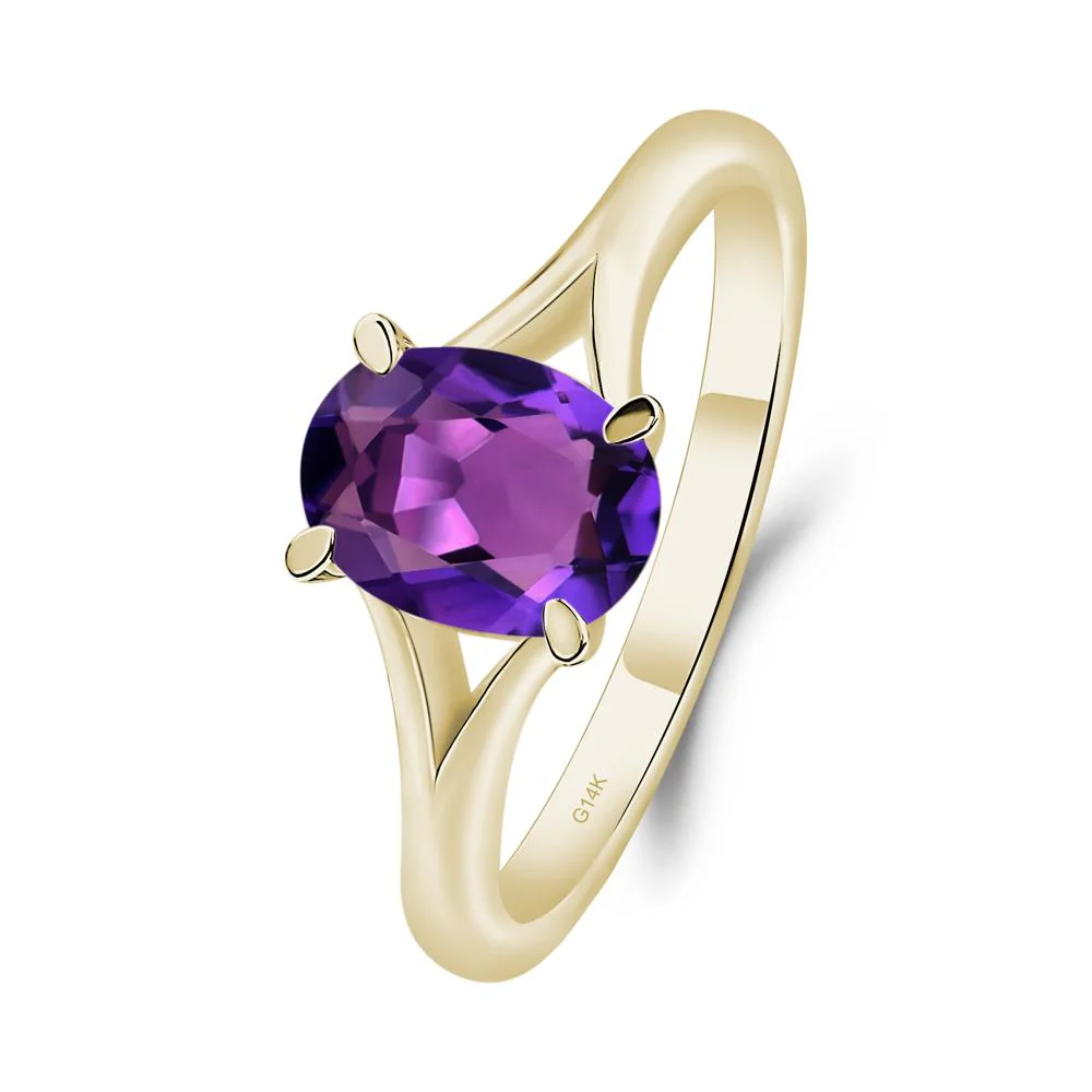 Amethyst Split Shank Ring - Image 6