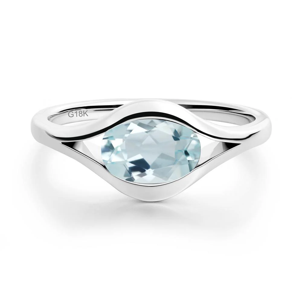 Oval Aquamarine Evil Eye Ring - Image 4