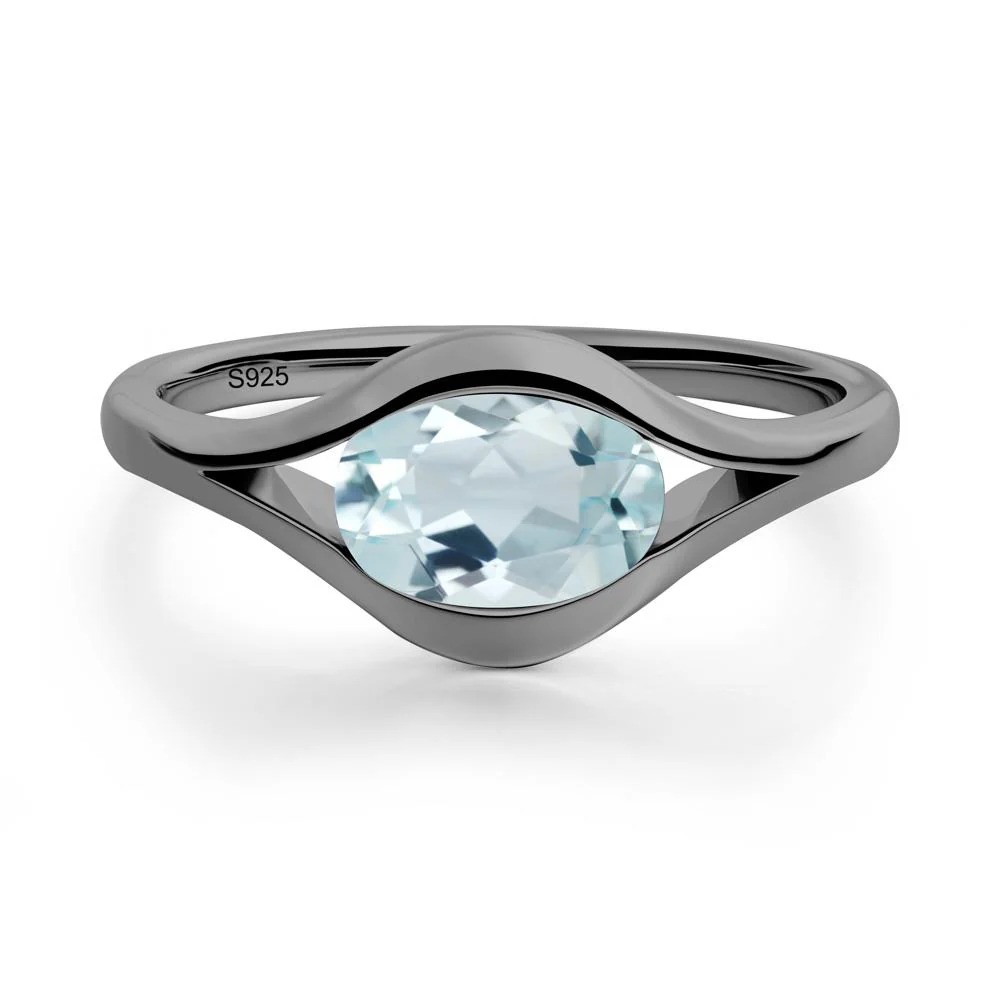 Oval Aquamarine Evil Eye Ring - Image 8