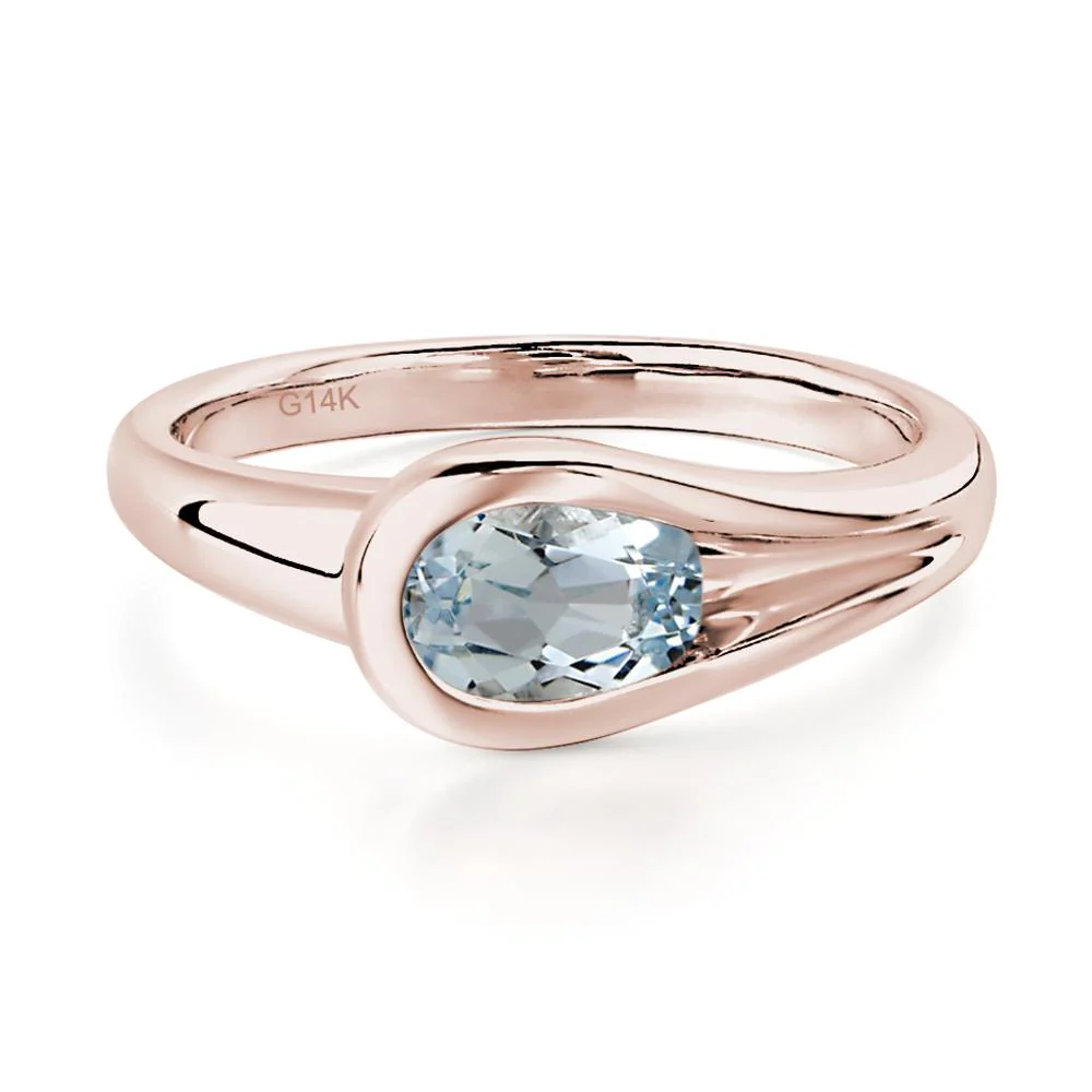 Aquamarine Minimalist Engagement Ring