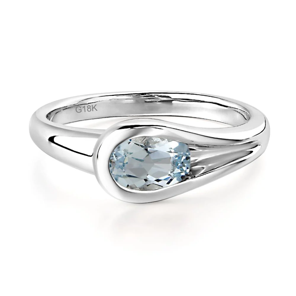Aquamarine Minimalist Engagement Ring - Image 5