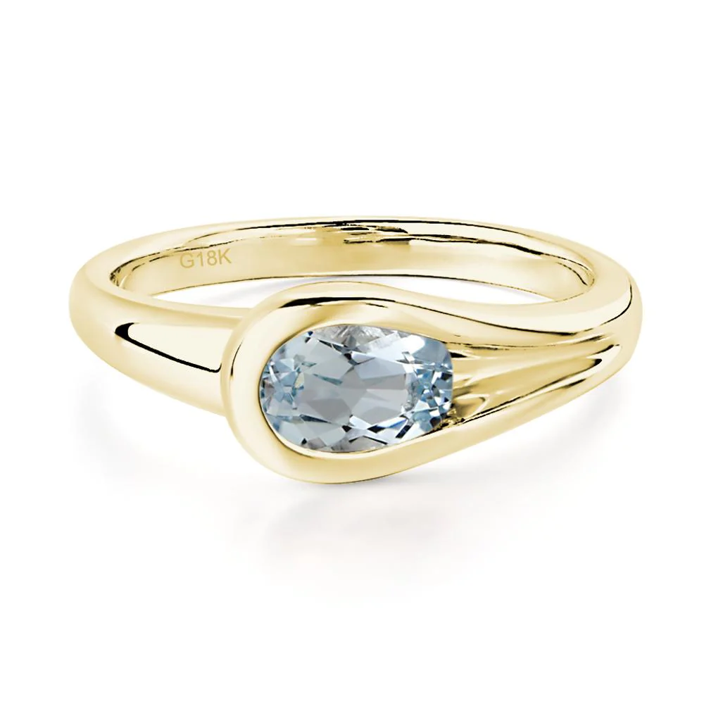 Aquamarine Minimalist Engagement Ring - Image 6