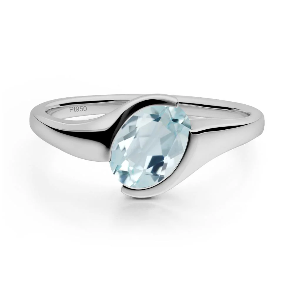 Oval Aquamarine Tension Ring - Image 8