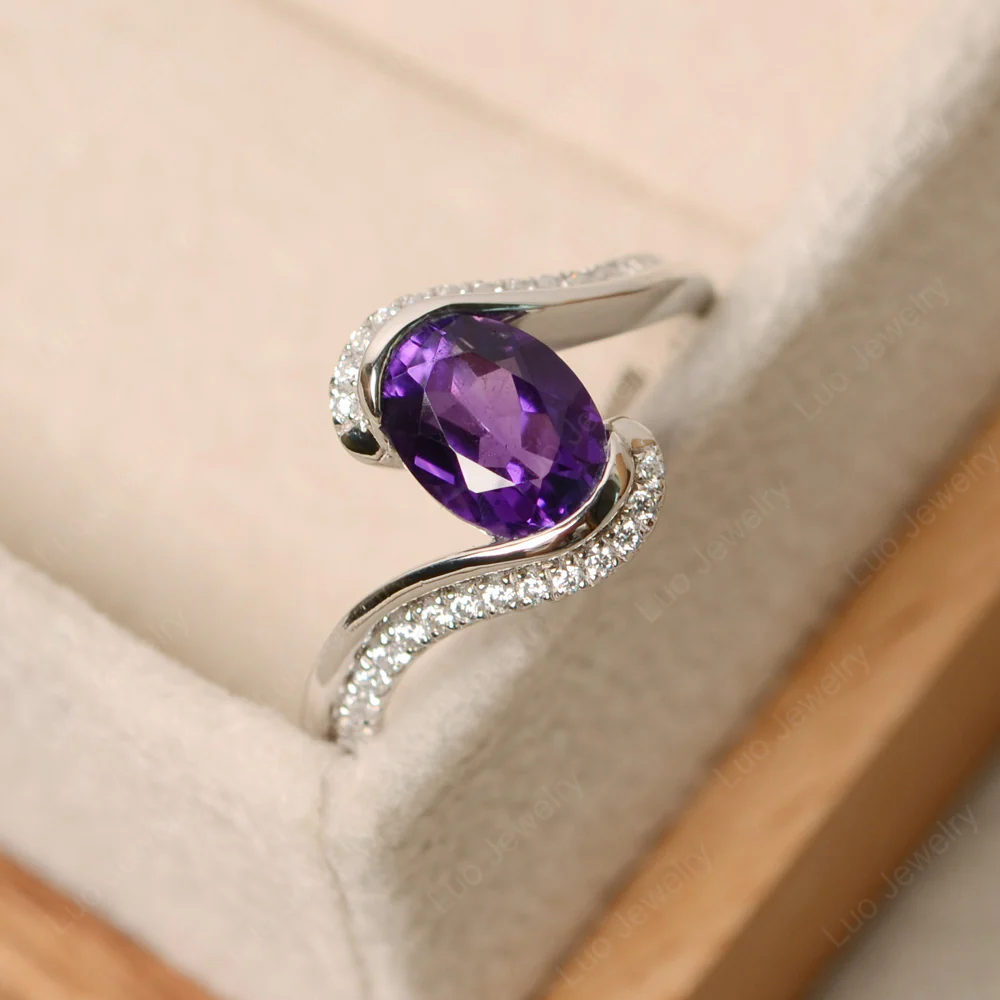 Amethyst Oval Bypass Ring - Image 2