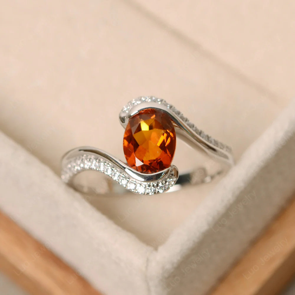 Citrine Oval Bypass Ring
