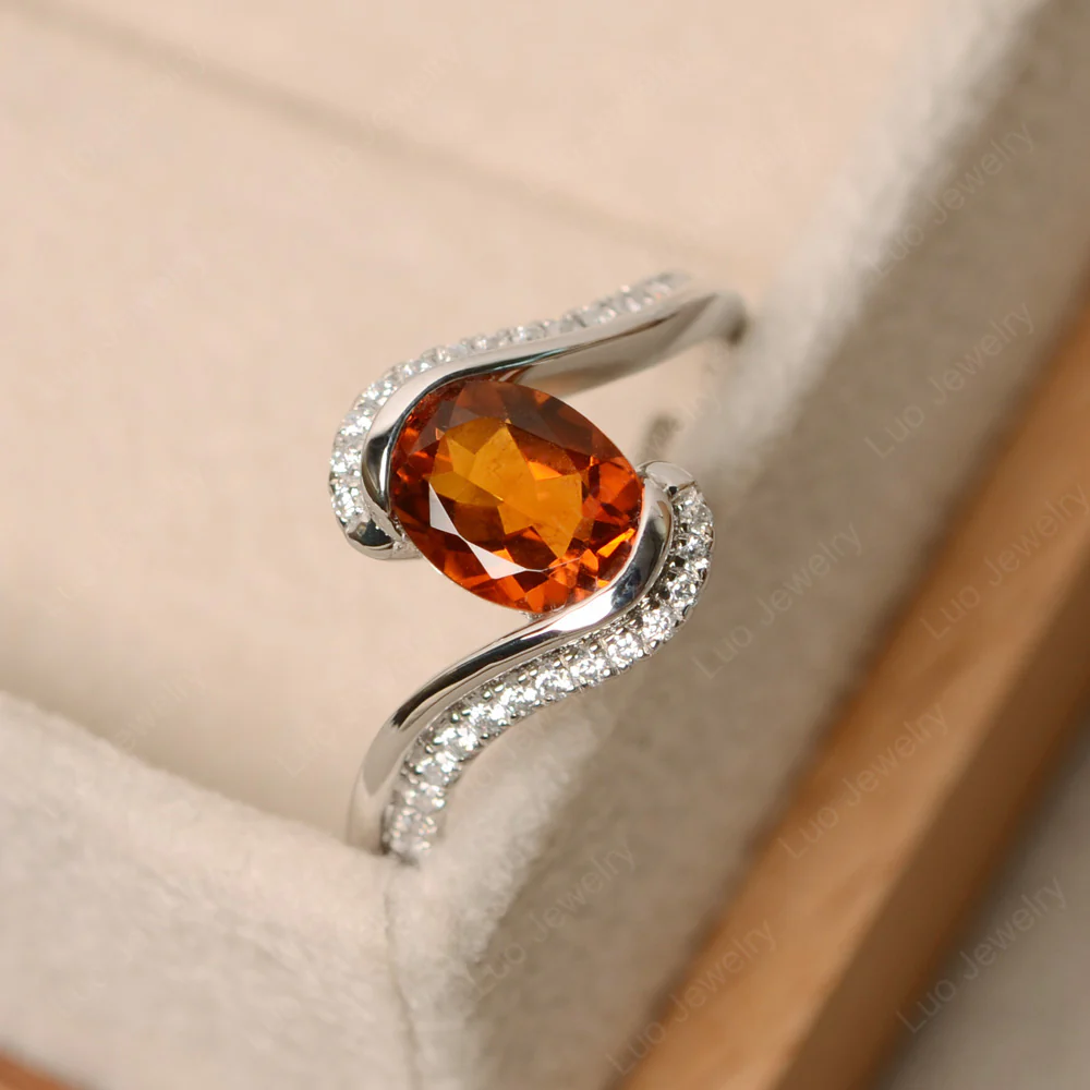 Citrine Oval Bypass Ring - Image 2