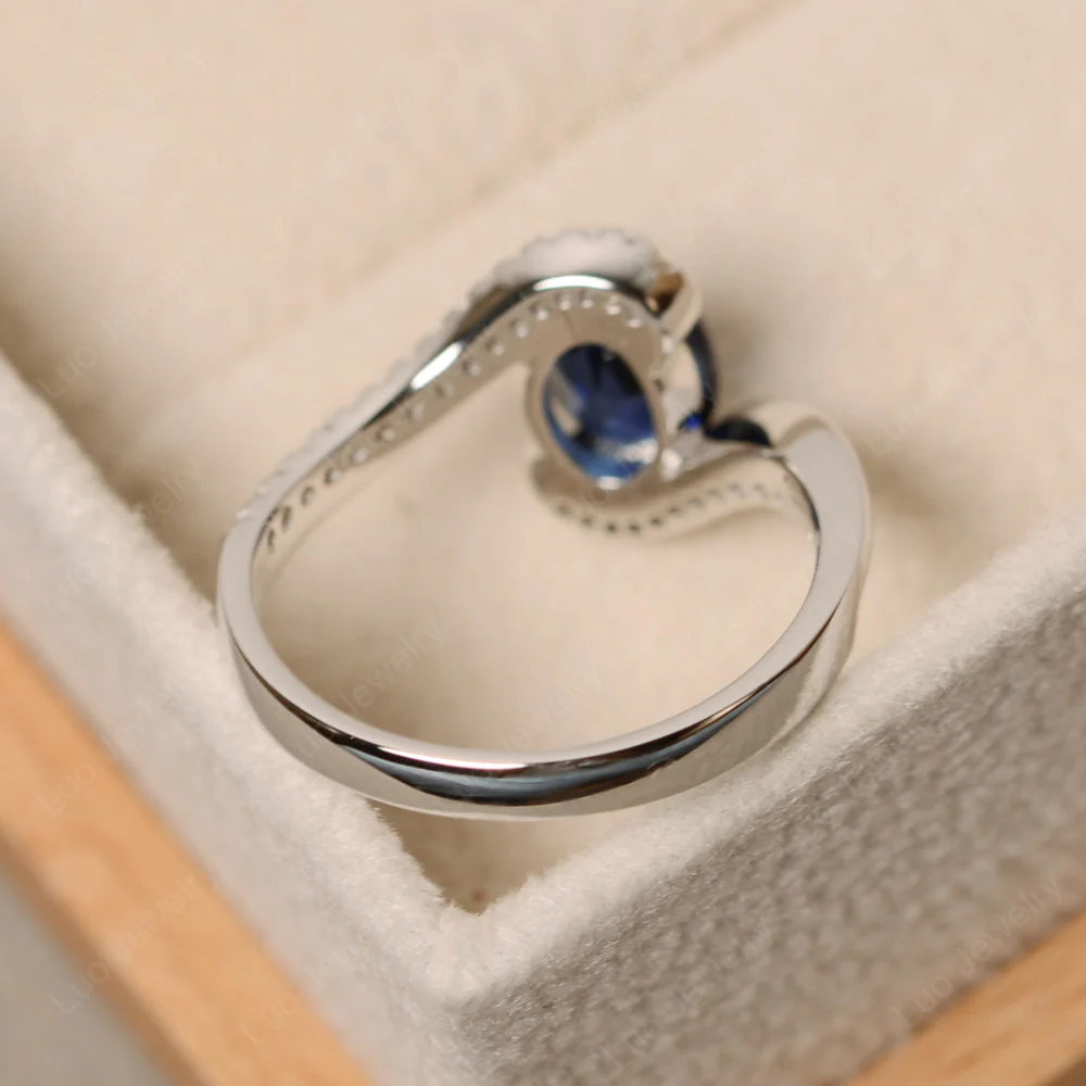 Sapphire Oval Bypass Ring - Image 4