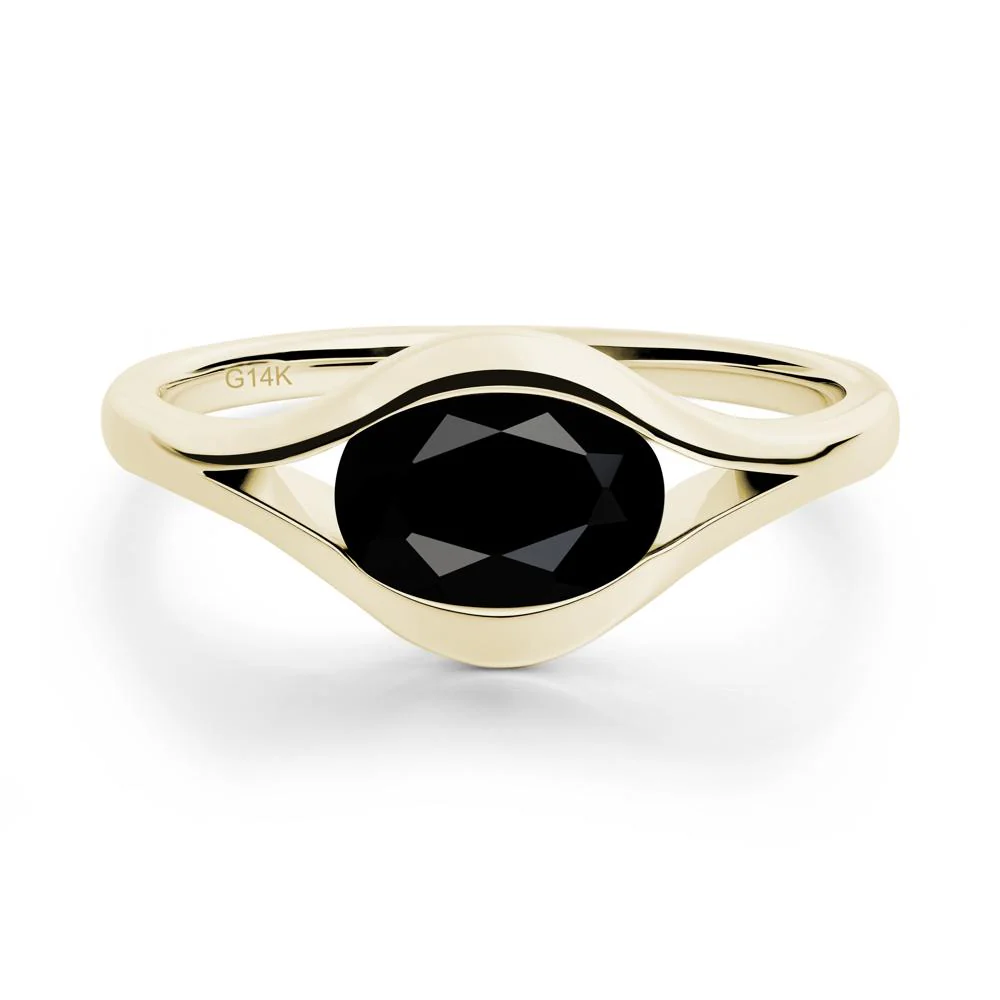 Oval Black Spinel Evil Eye Ring