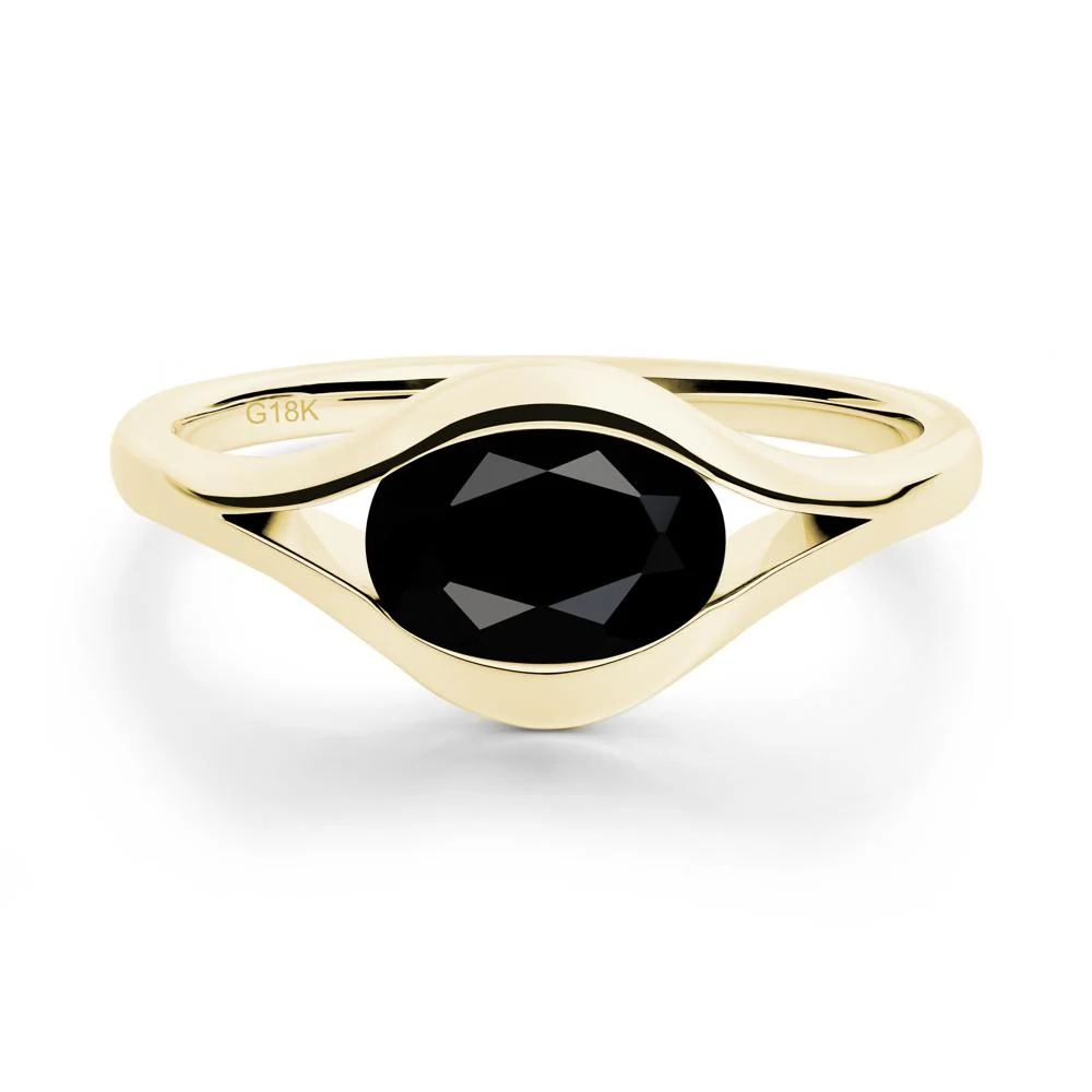 Oval Black Spinel Evil Eye Ring - Image 2