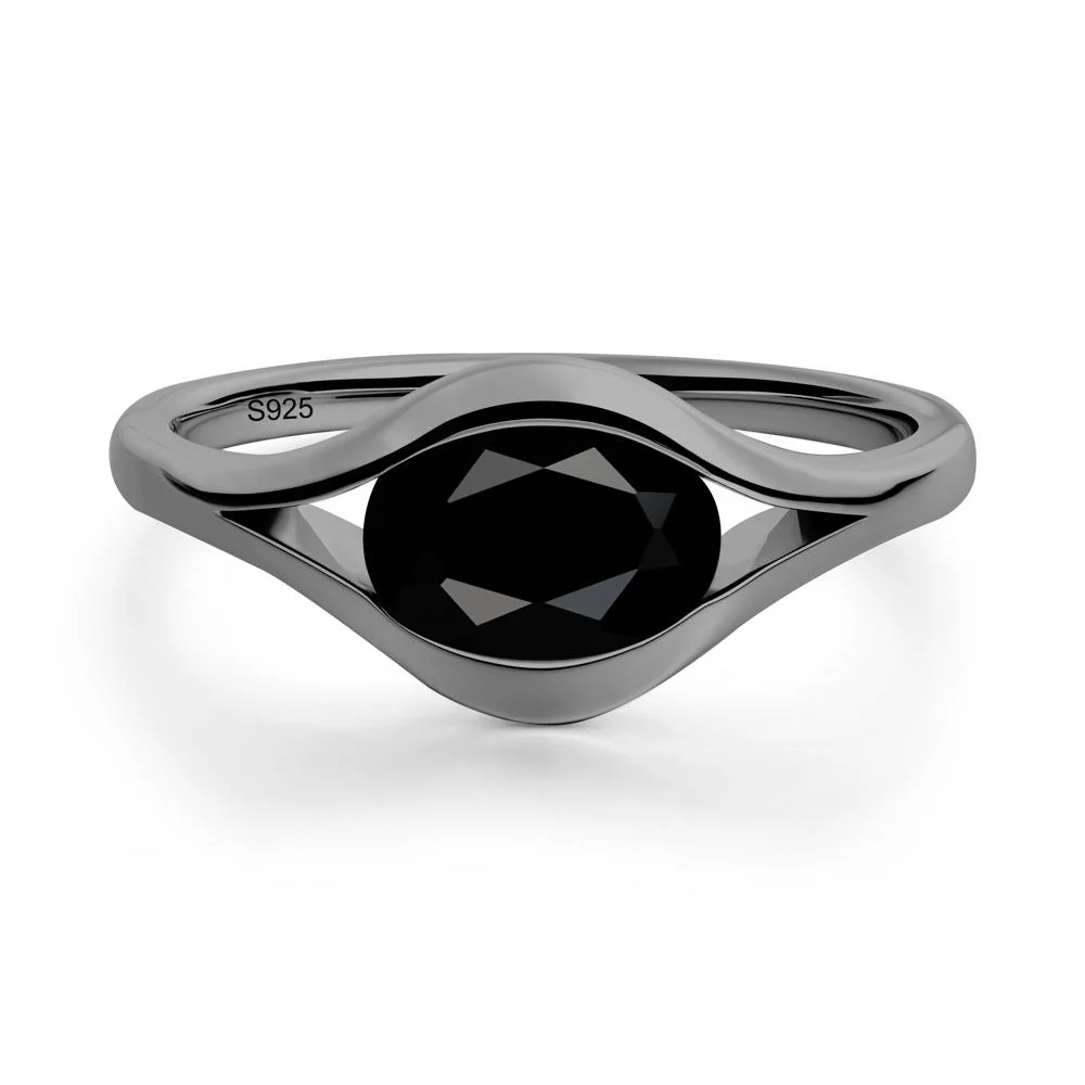 Oval Black Spinel Evil Eye Ring - Image 5