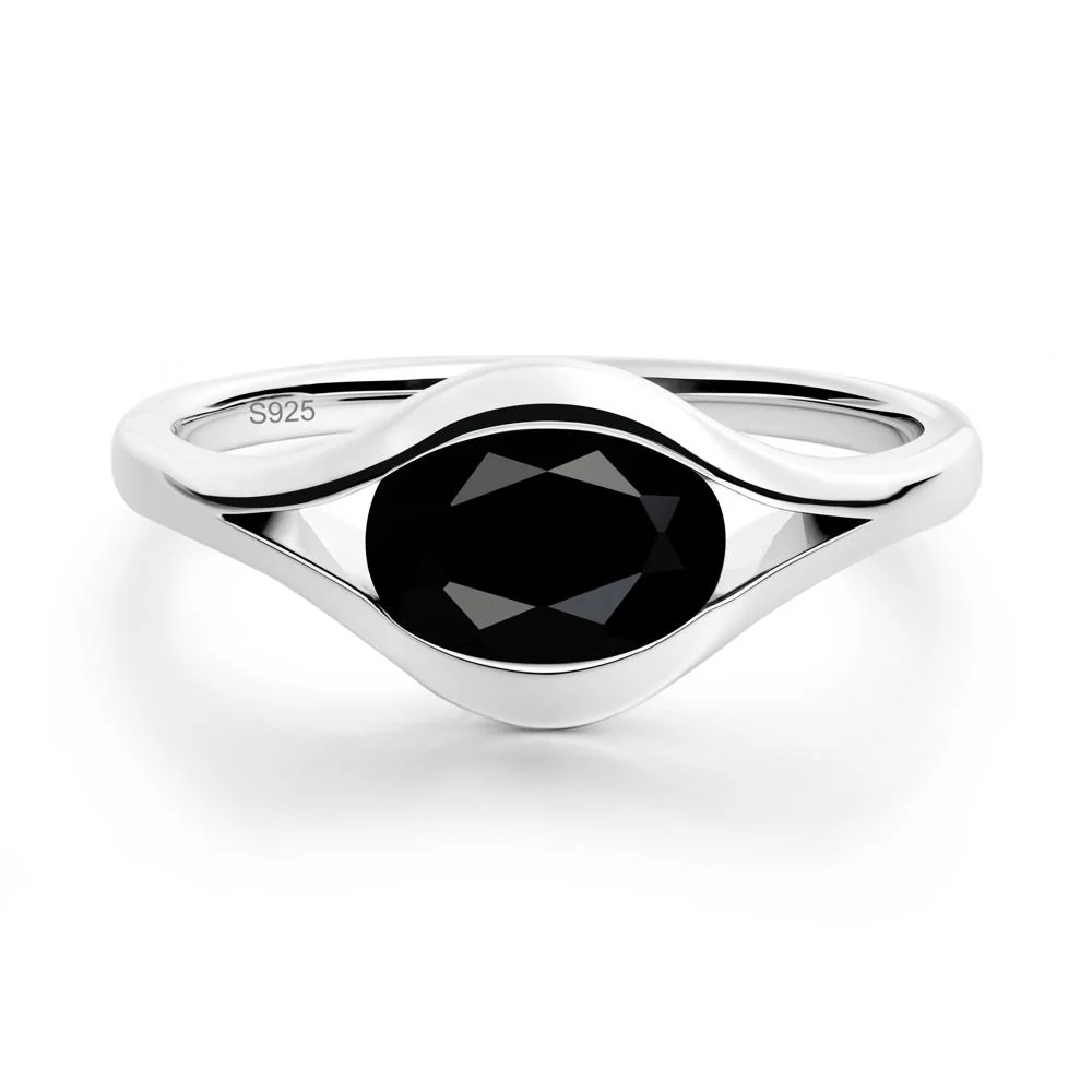 Oval Black Spinel Evil Eye Ring - Image 6