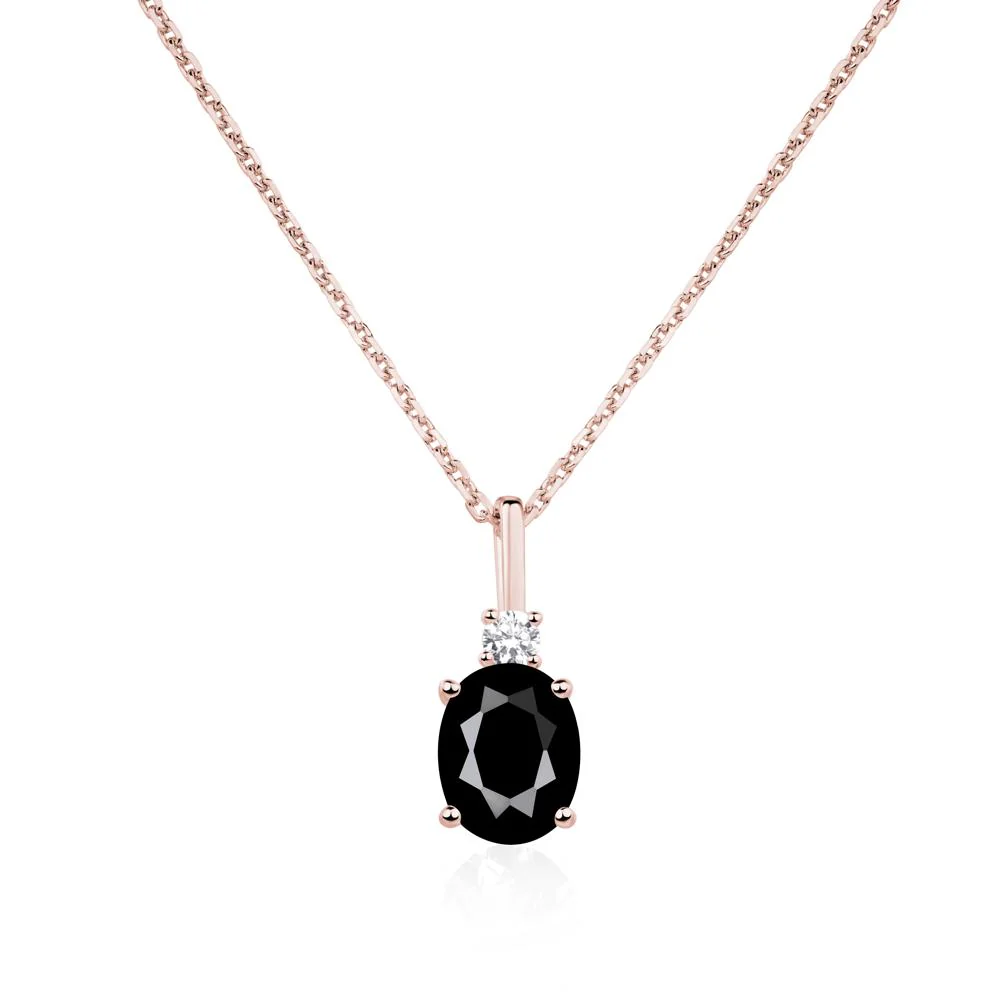 Simple Oval Black Spinel Necklace - Image 9