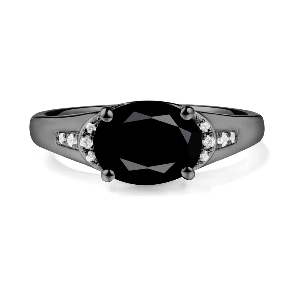 Oval Black Spinel Statement Ring
