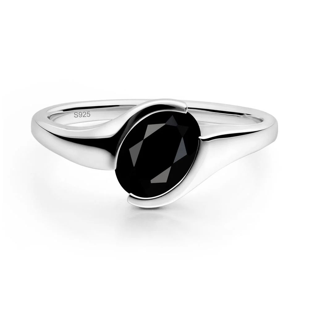 Oval Black Spinel Tension Ring - Image 6