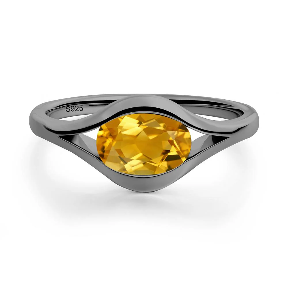Oval Citrine Evil Eye Ring - Image 4