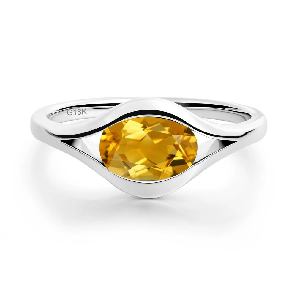 Oval Citrine Evil Eye Ring - Image 8