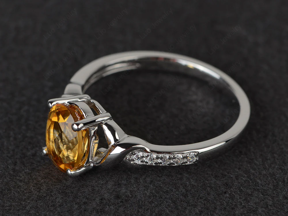 Oval Citrine Twist Ring - Image 2