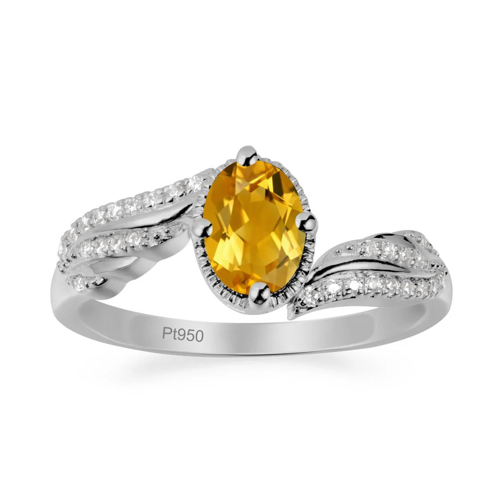 Oval Citrine Ring with Milgrain Halo - Image 8