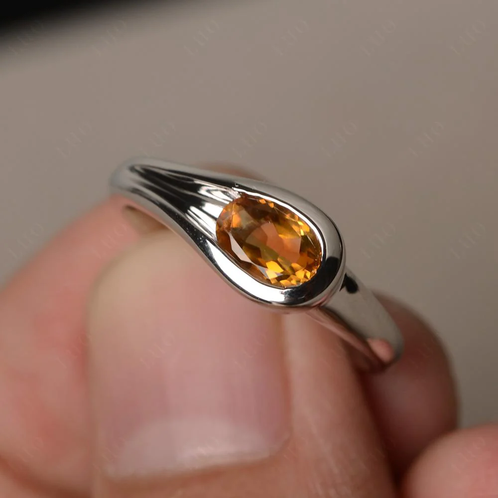Citrine Simple Oval Engagement Ring - Image 10
