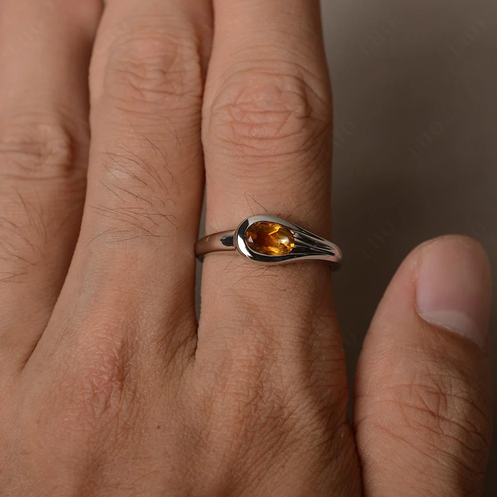 Citrine Simple Oval Engagement Ring - Image 13