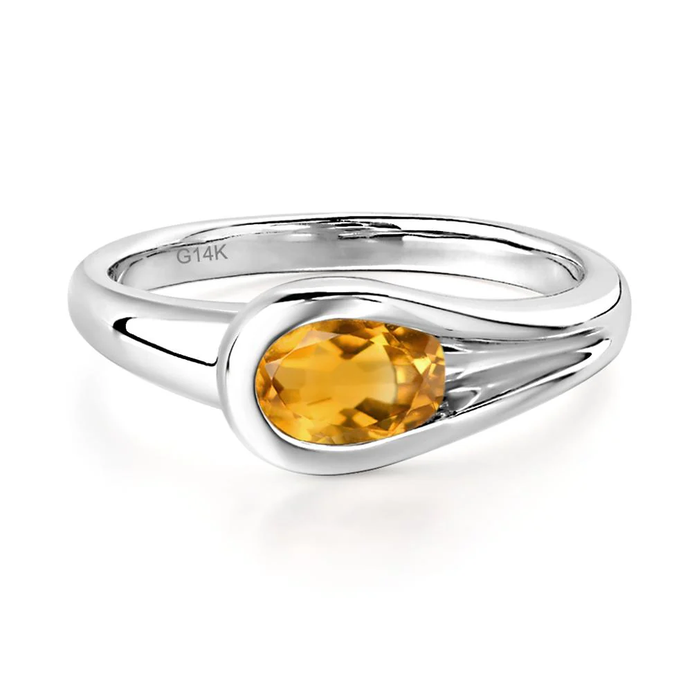 Citrine Simple Oval Engagement Ring - Image 2