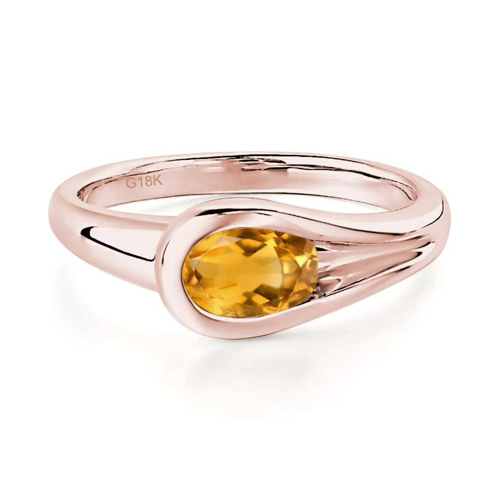 Citrine Simple Oval Engagement Ring - Image 4