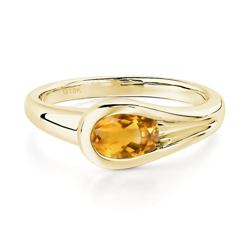 Citrine Simple Oval Engagement Ring - Image 6