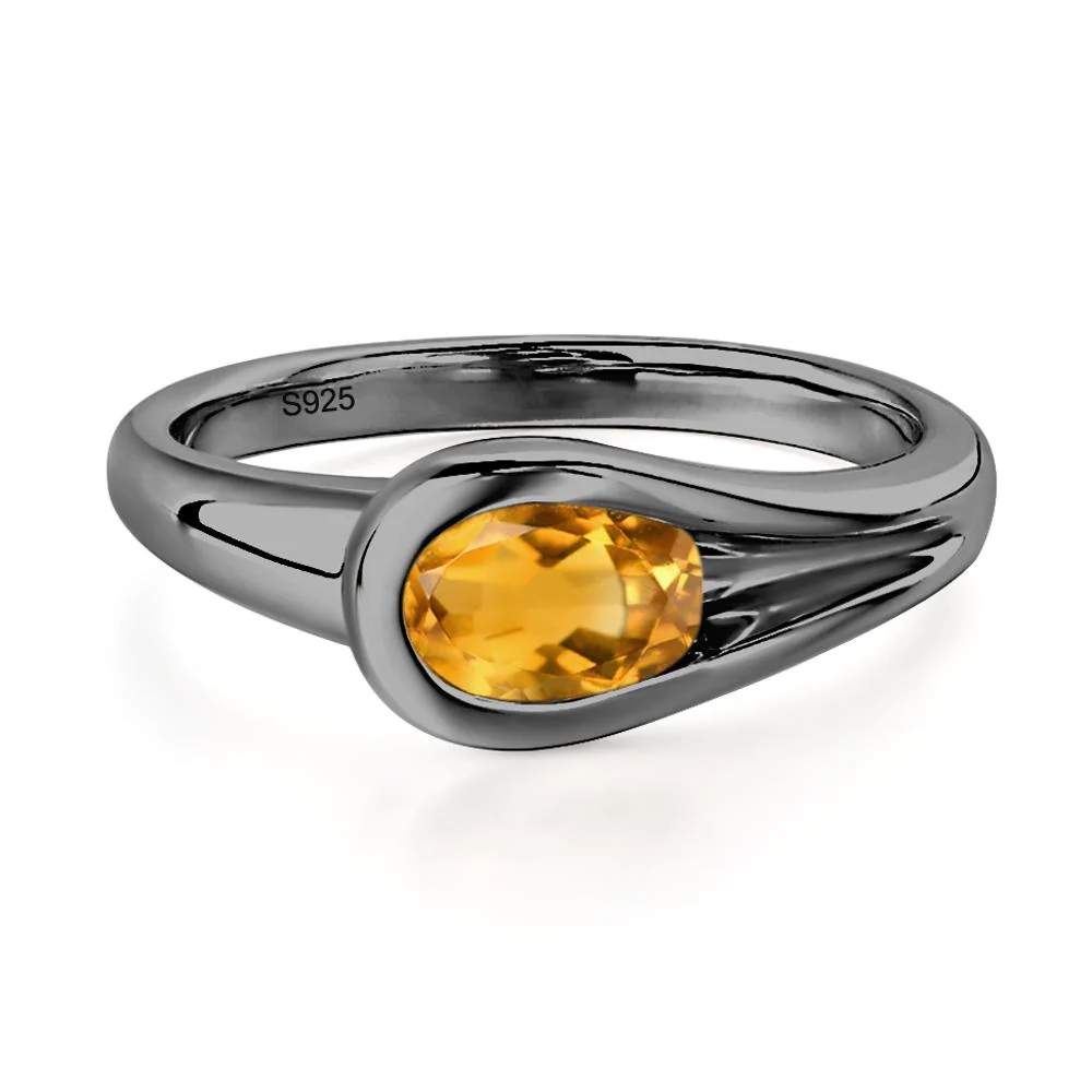 Citrine Simple Oval Engagement Ring - Image 7