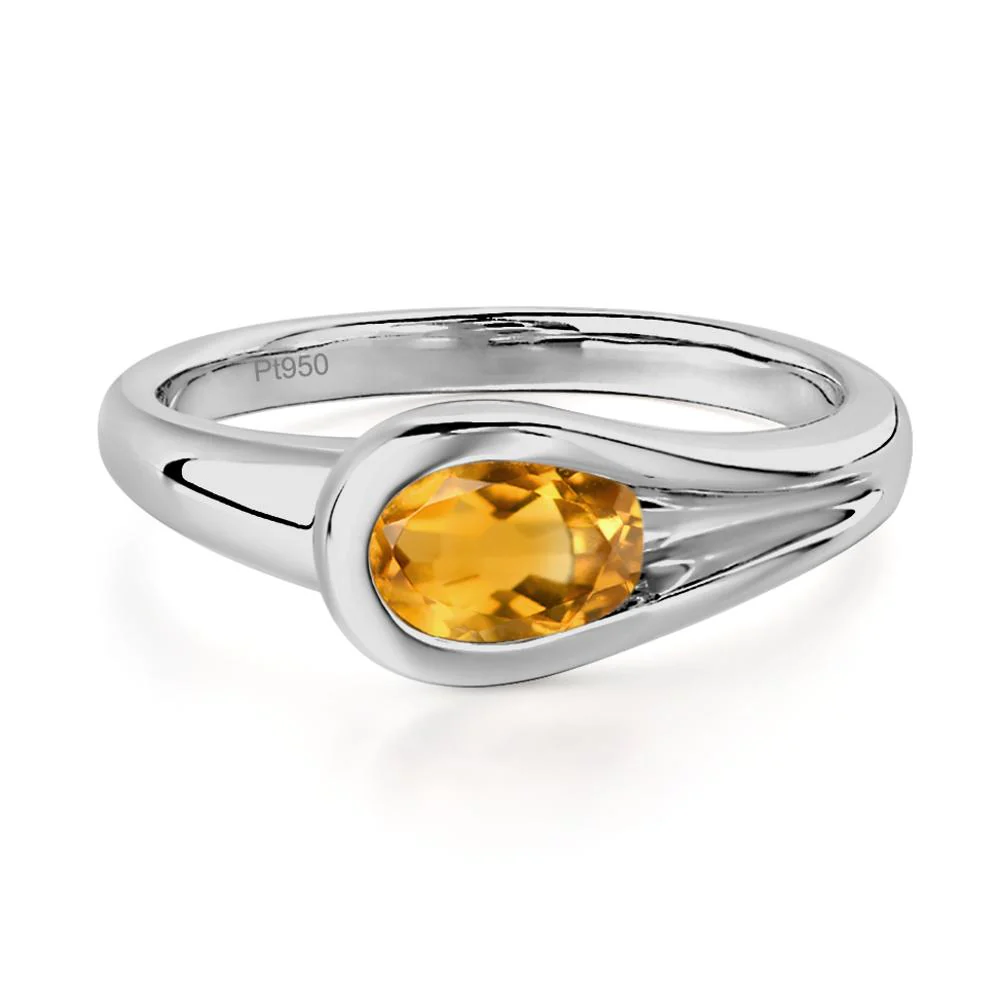 Citrine Simple Oval Engagement Ring - Image 8