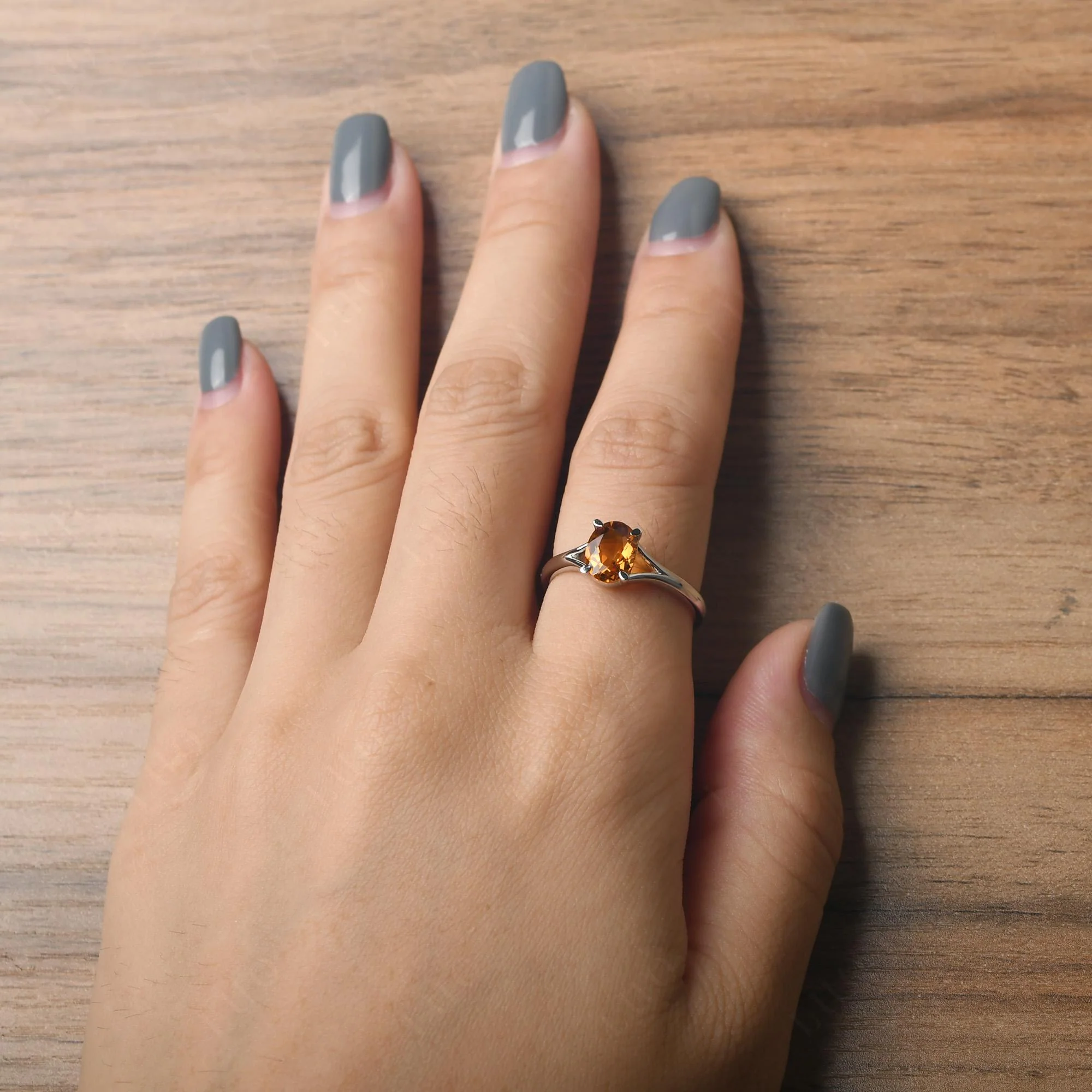 Citrine Solitaire Promise Ring - Image 33