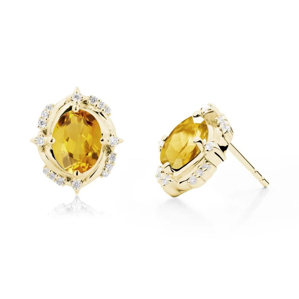 Oval Citrine Stud Earrings - Image 4