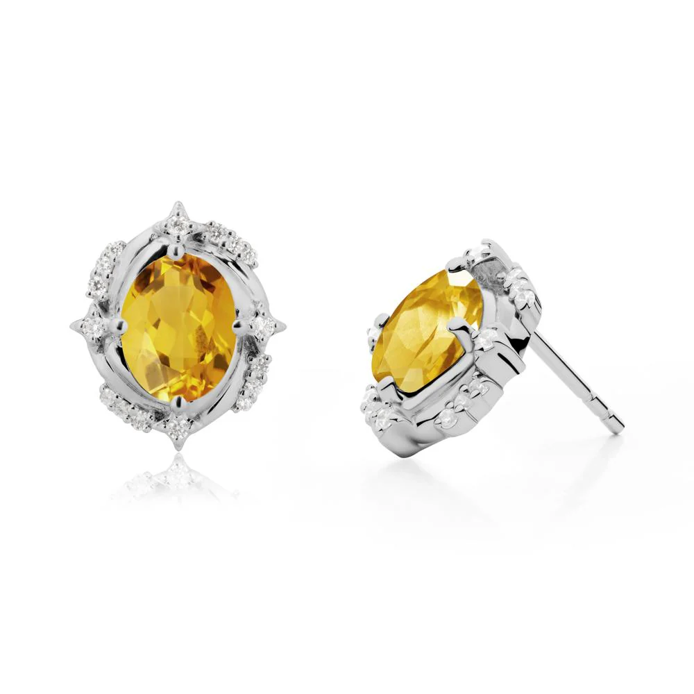 Oval Citrine Stud Earrings - Image 5