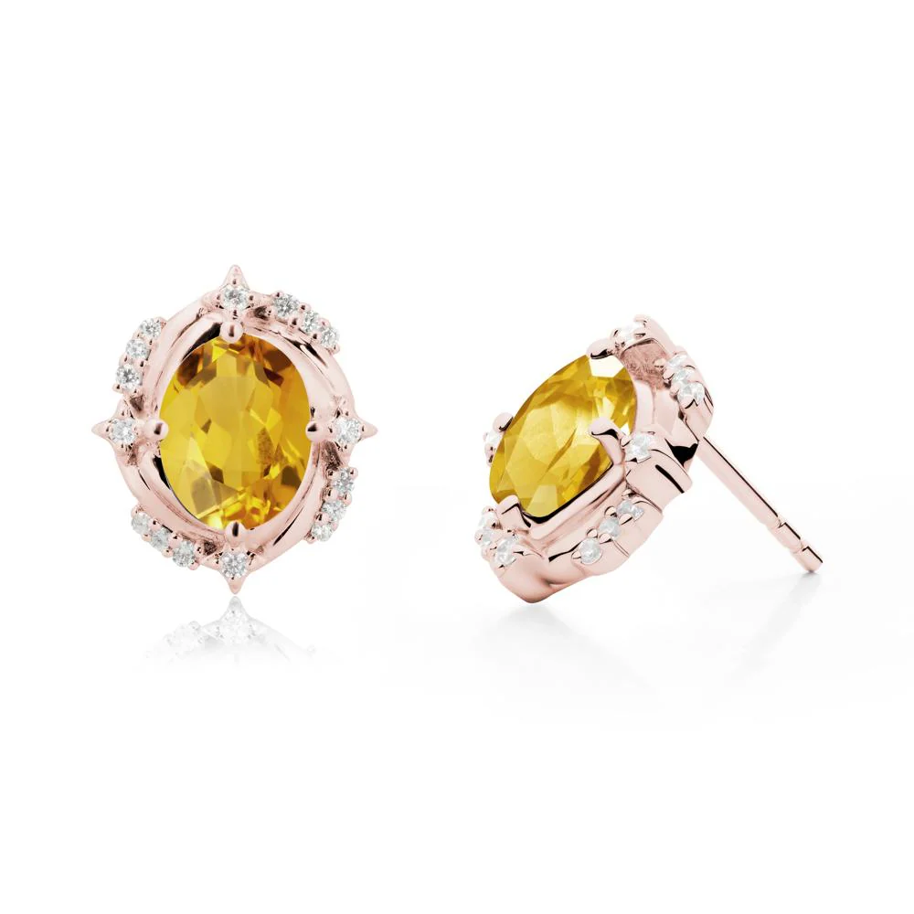 Oval Citrine Stud Earrings - Image 7