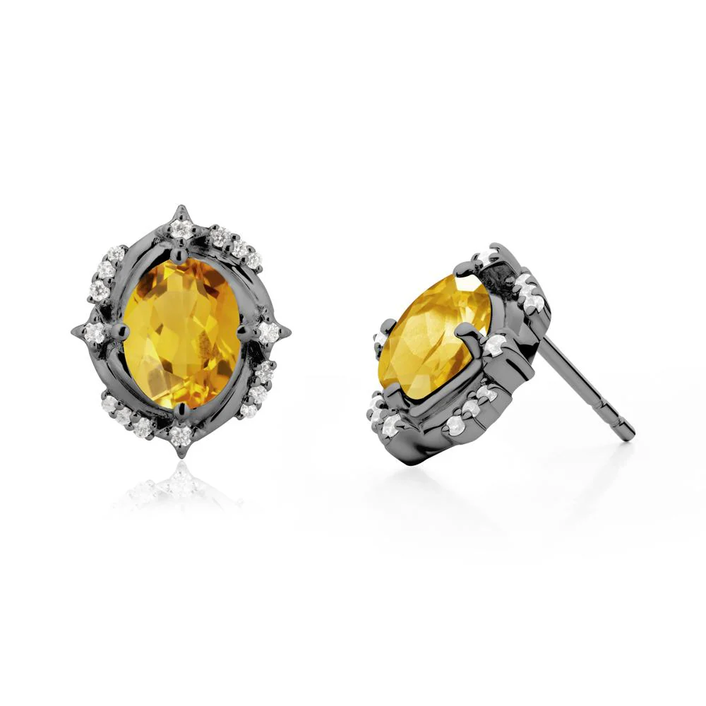 Oval Citrine Stud Earrings - Image 9