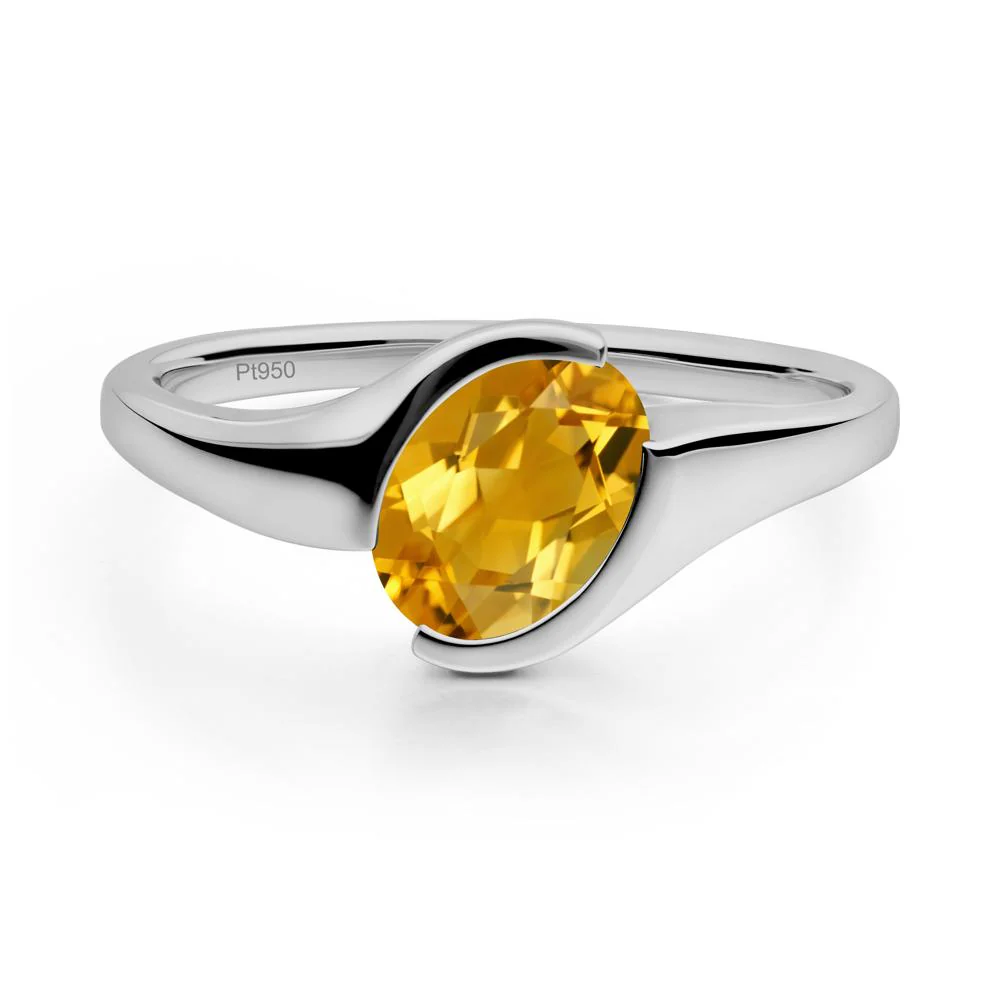 Oval Citrine Tension Ring