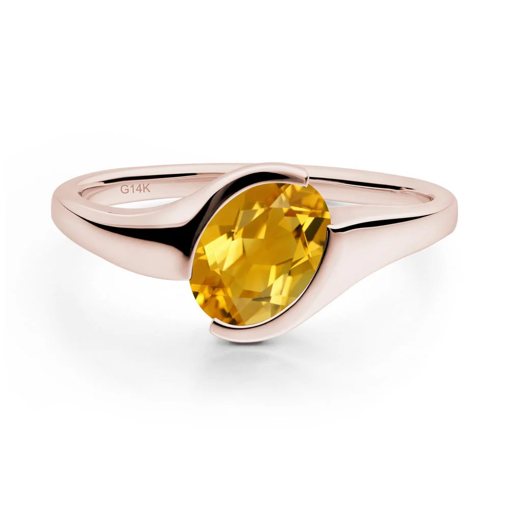 Oval Citrine Tension Ring - Image 2