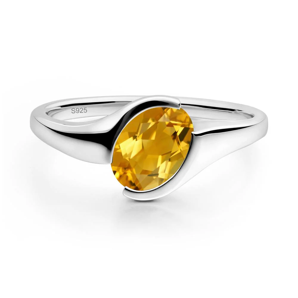 Oval Citrine Tension Ring - Image 3