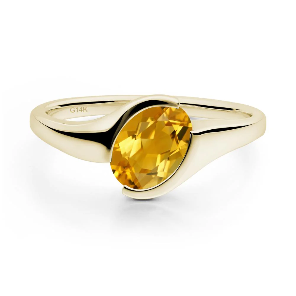 Oval Citrine Tension Ring - Image 5