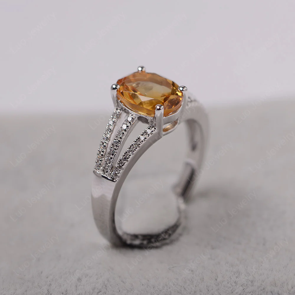 Citrine Triple Split Shank Ring - Image 2