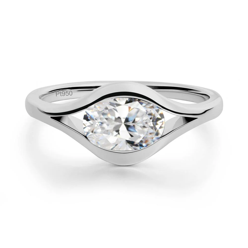 Oval Cubic Zirconia Evil Eye Ring