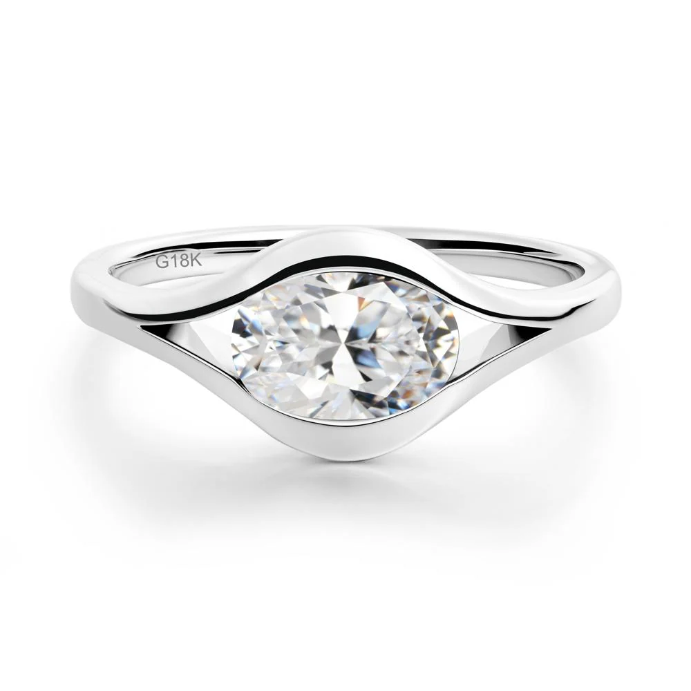 Oval Cubic Zirconia Evil Eye Ring - Image 2