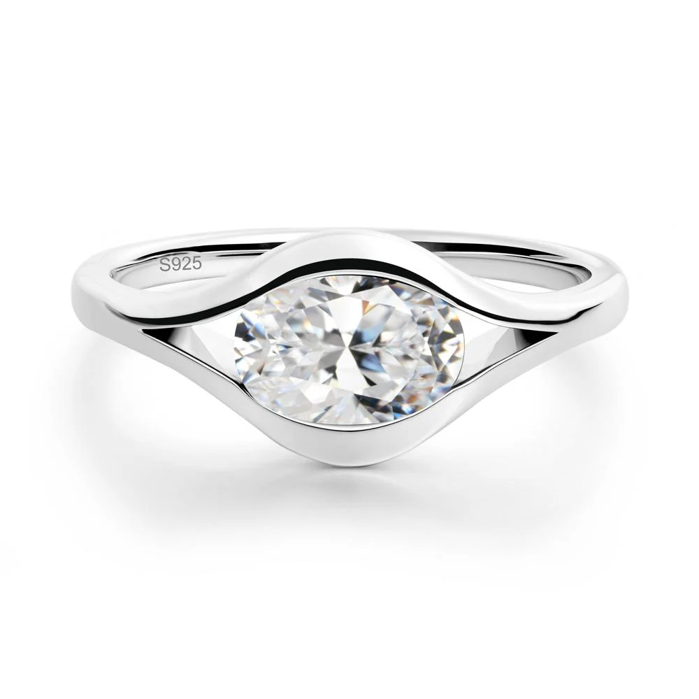 Oval Cubic Zirconia Evil Eye Ring - Image 5