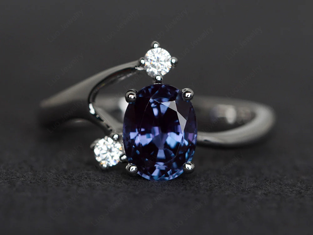 Alexandrite Asymmetrical Engagement Ring